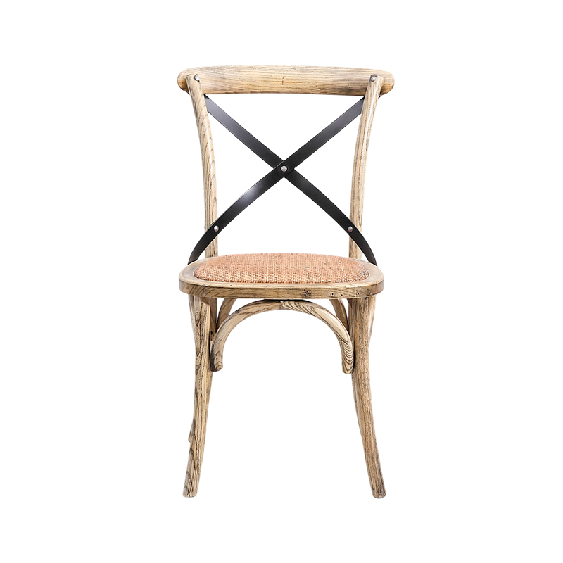 Cross Back Spisestuestol med Rattan Mat