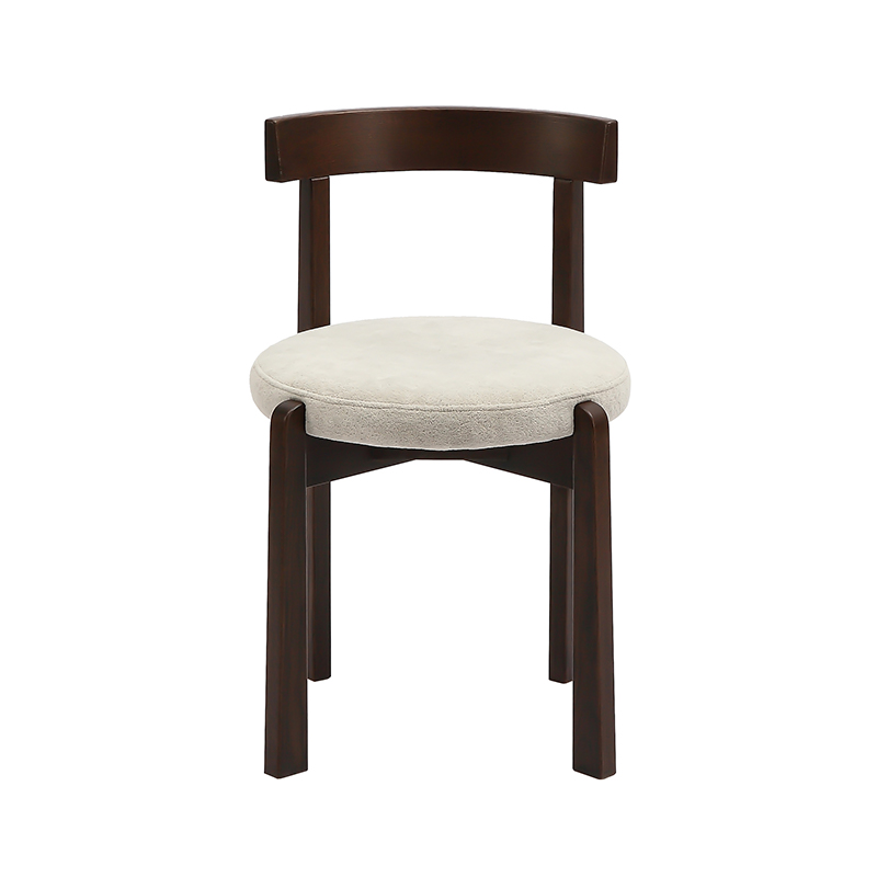 Rund pude spisestue polstret stol med Tan Paint Finish Frame